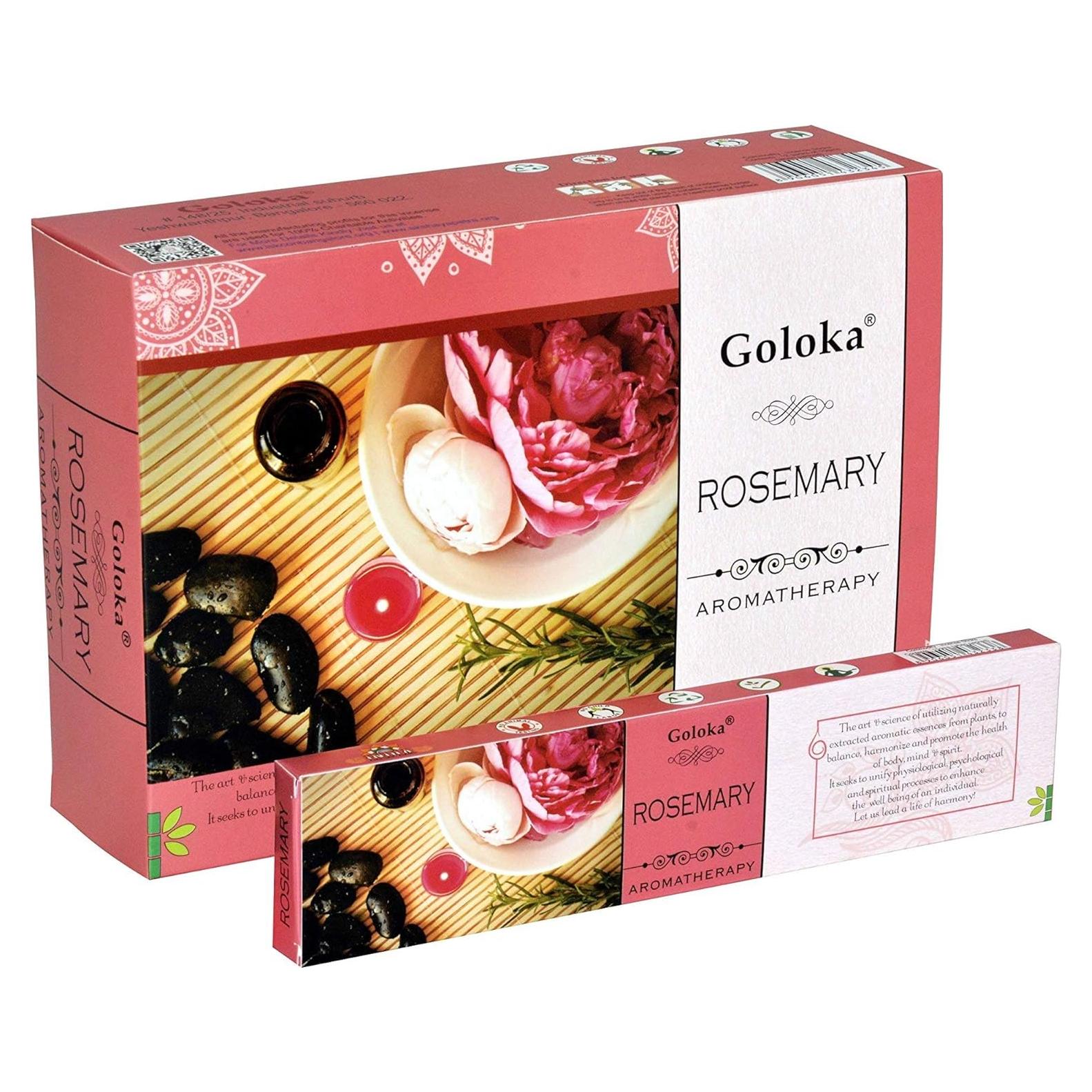 Incienso Aroma Romero Goloka - 12 Cajas 180 Grs Hecho a Mano