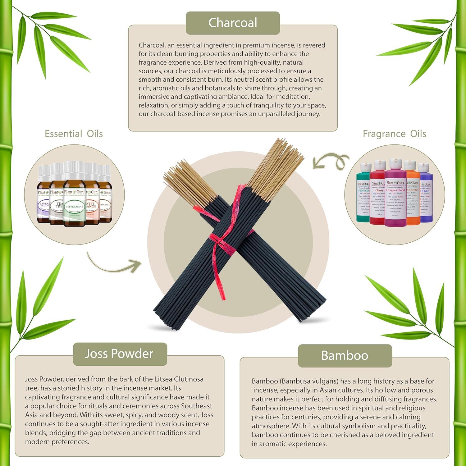 Varitas de Incienso Hierba Limón Plant Guru 28 cm - 100 Unidades