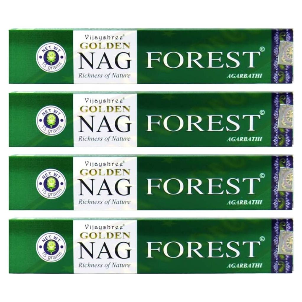 Incienso Golden Nag Forest Vijayshree - 4 Paquetes 15g