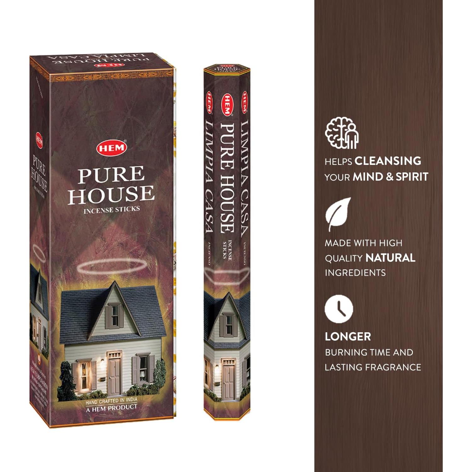 Varitas de Incienso HEM Pure House - 120 Varitas Naturales