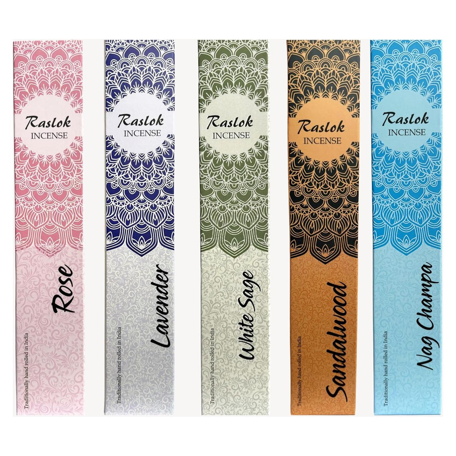 Incienso Natural Raslok - 5 Varillas de 15g Aromas Mezclados