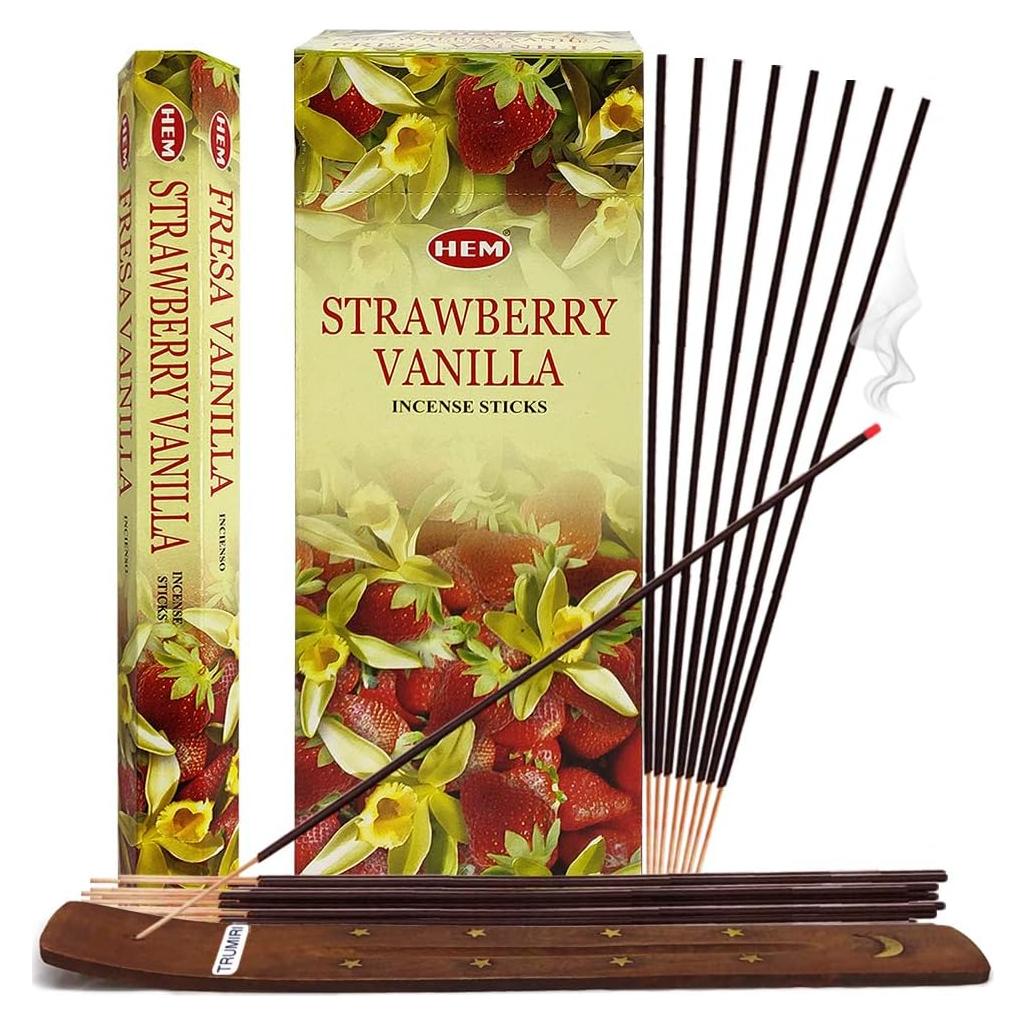 Kit de Incienso Vainilla de Fresa Hem + Soporte Trumiri