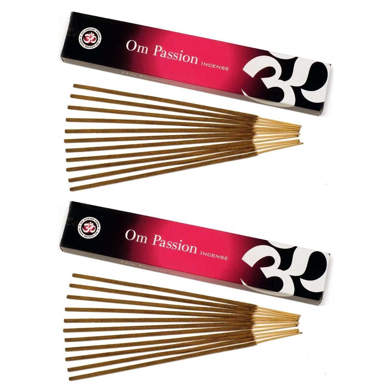 Incienso Om Natural Pasión 2 Cajas 30g Palitos Aromáticos
