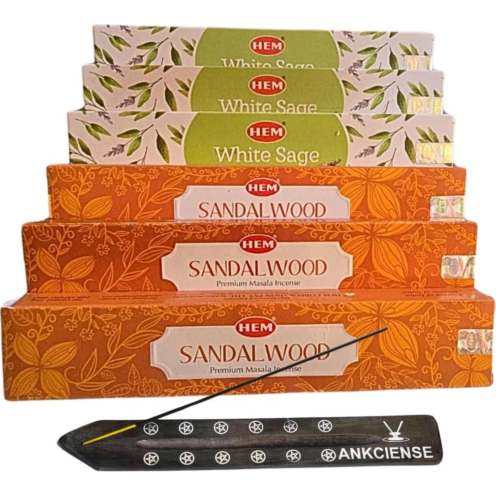 Paquete de Incienso HEM Masala con Soporte ANKCIENSE - 3 Fragancias