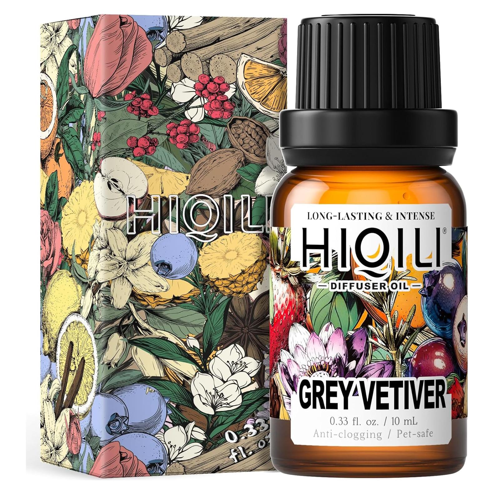 Aceite Difusor de Vetiver Gris HIQILI 10 ml - Seguro para Mascotas
