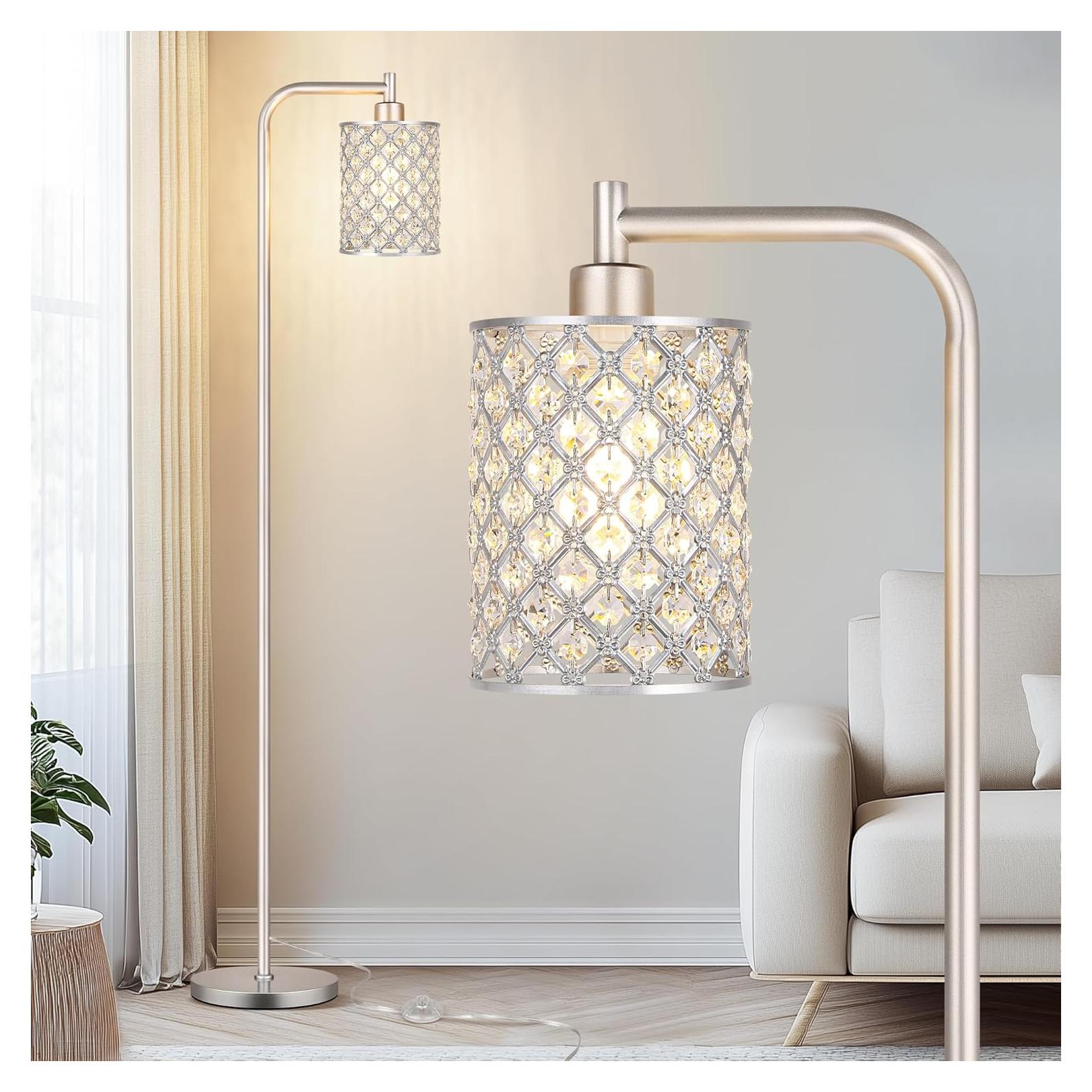 Lámpara de Pie Moderna Qimh 170 cm con Pantalla de Cristal