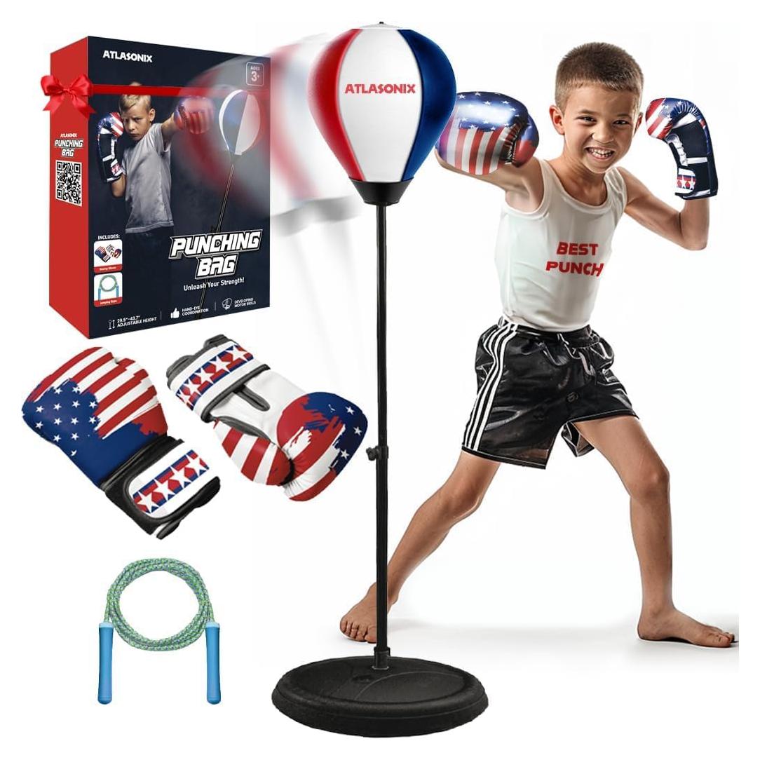 Saco de Boxeo de Pie Atlasonix para Niños 8-12 Años