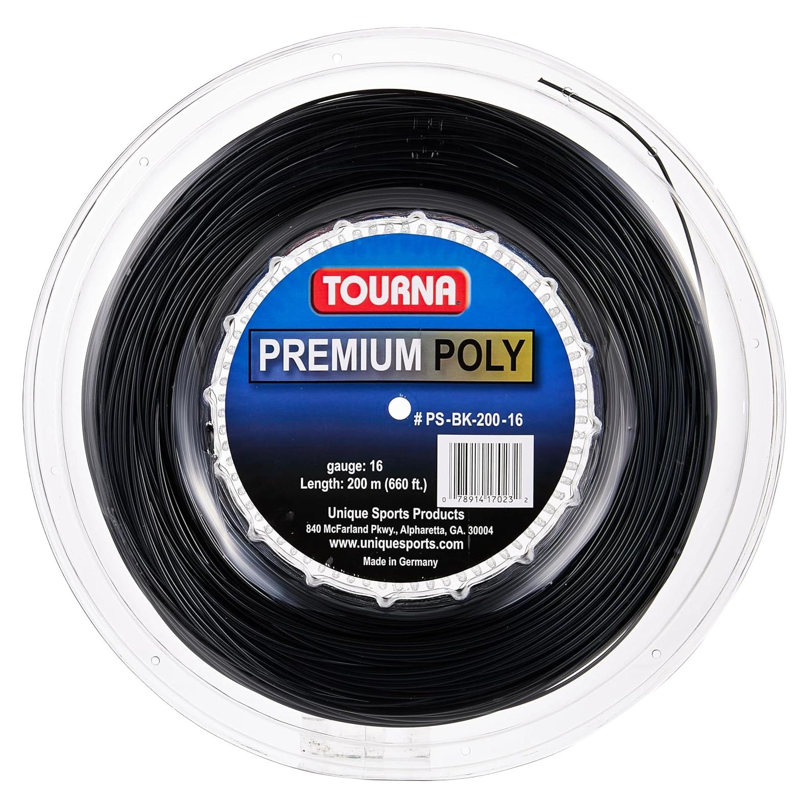 Cuerda de Tenis Tourna Premium Poly 16g Negro 201m