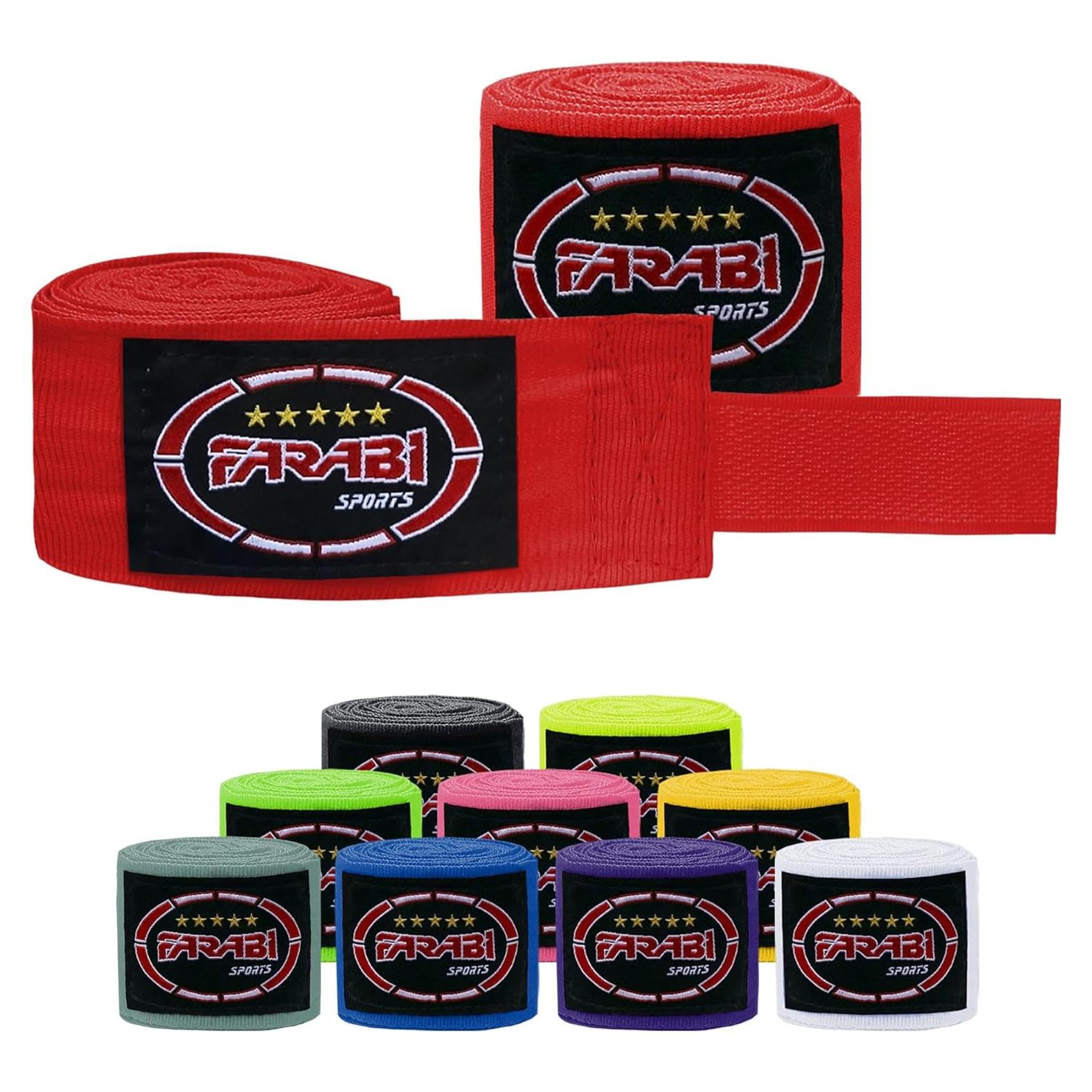 Vendajes de Mano Farabi Kids 2.5m Rojo para Boxeo