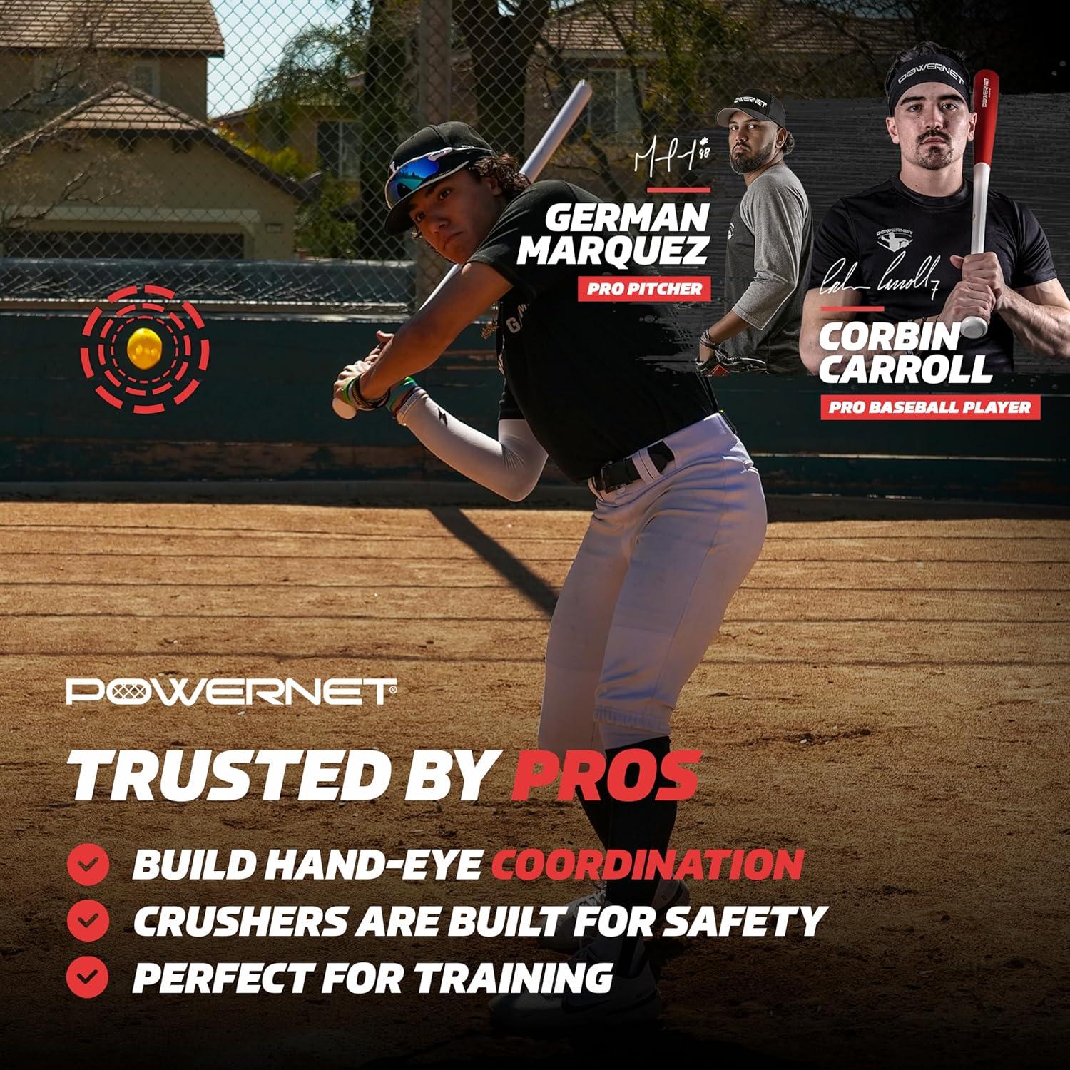 Bate de Entrenamiento PowerNet con 6 Micro Crushers Amarillos