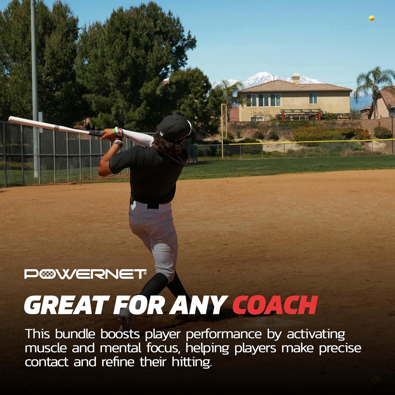 Bate de Entrenamiento PowerNet con 6 Micro Crushers Amarillos