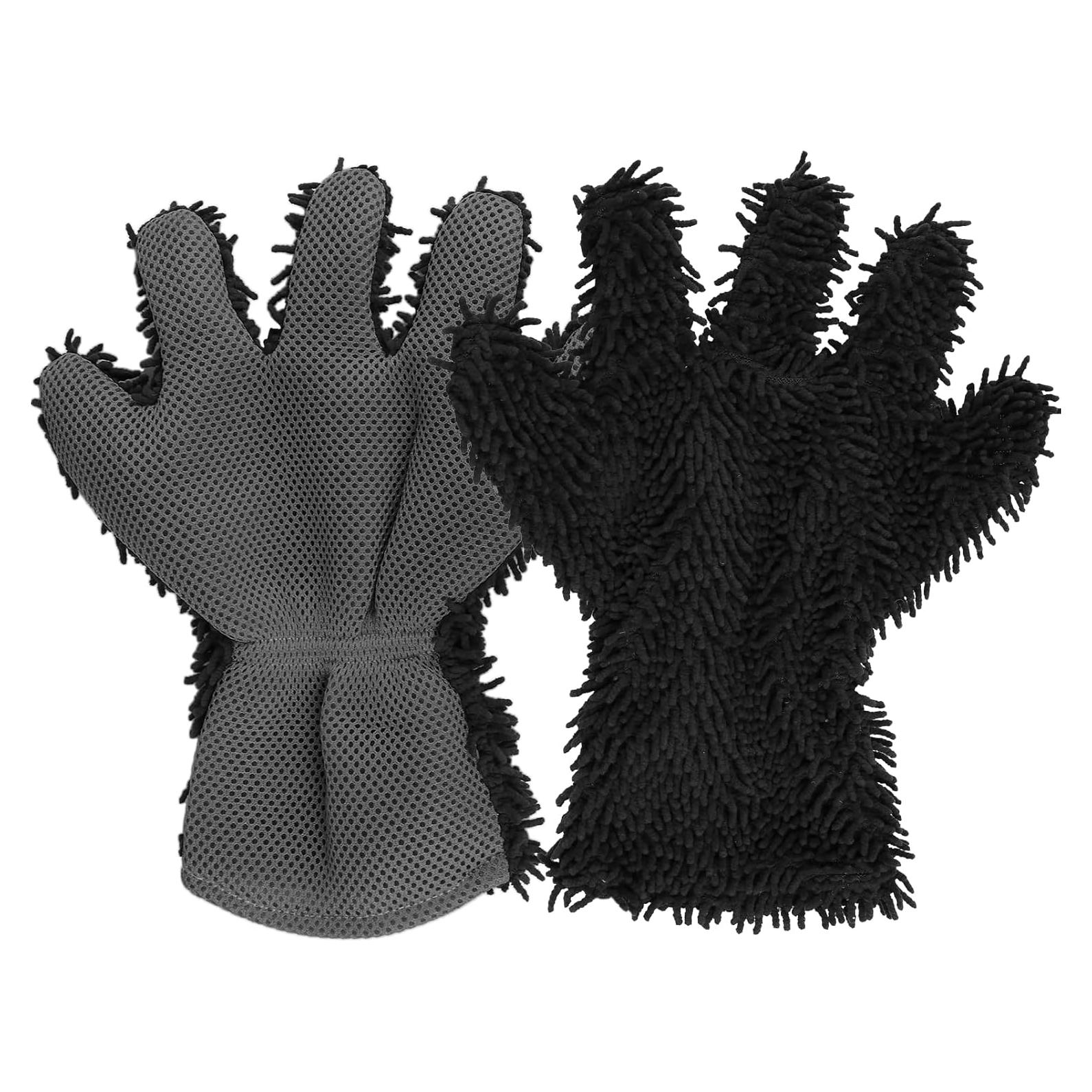 Guantes de Lavado de Autos Ongfuwu 2PCS Microfibra 28x25cm