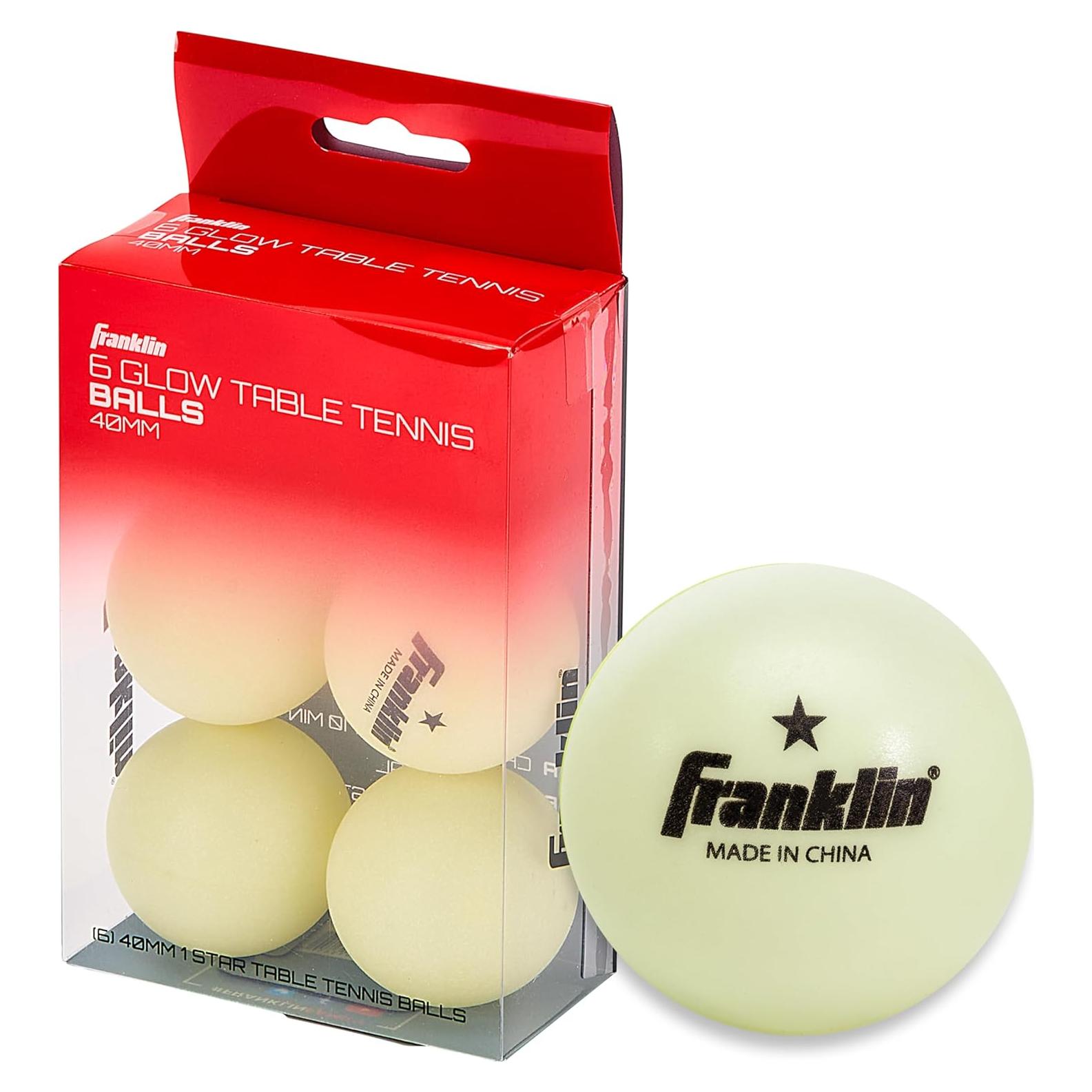 Pelotas de Ping Pong Brillantes Franklin Sports 40mm - Paquete de 6