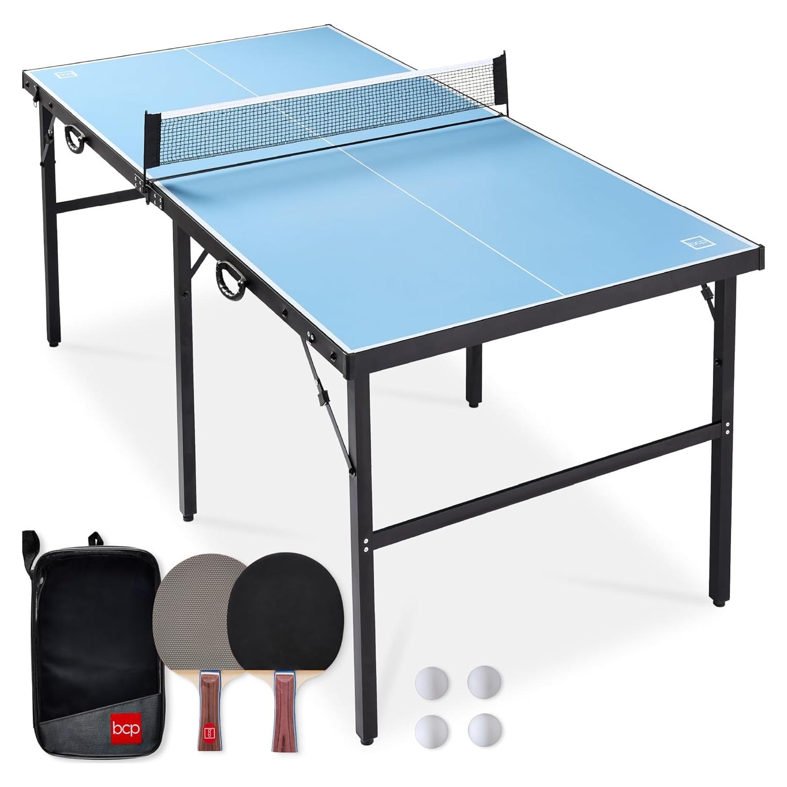 Mesa de Ping Pong Portátil Mejor Opción 182x91cm Plegable