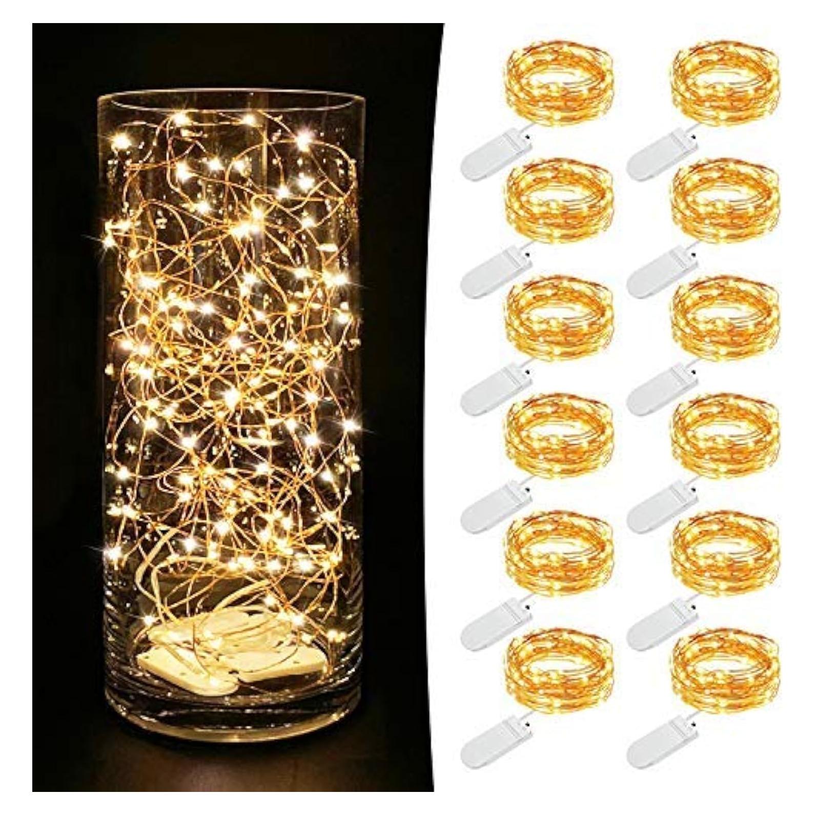 Luces de Hadas MUMUXI 12 Paquete 2.2m 20 LEDs Blanco Cálido