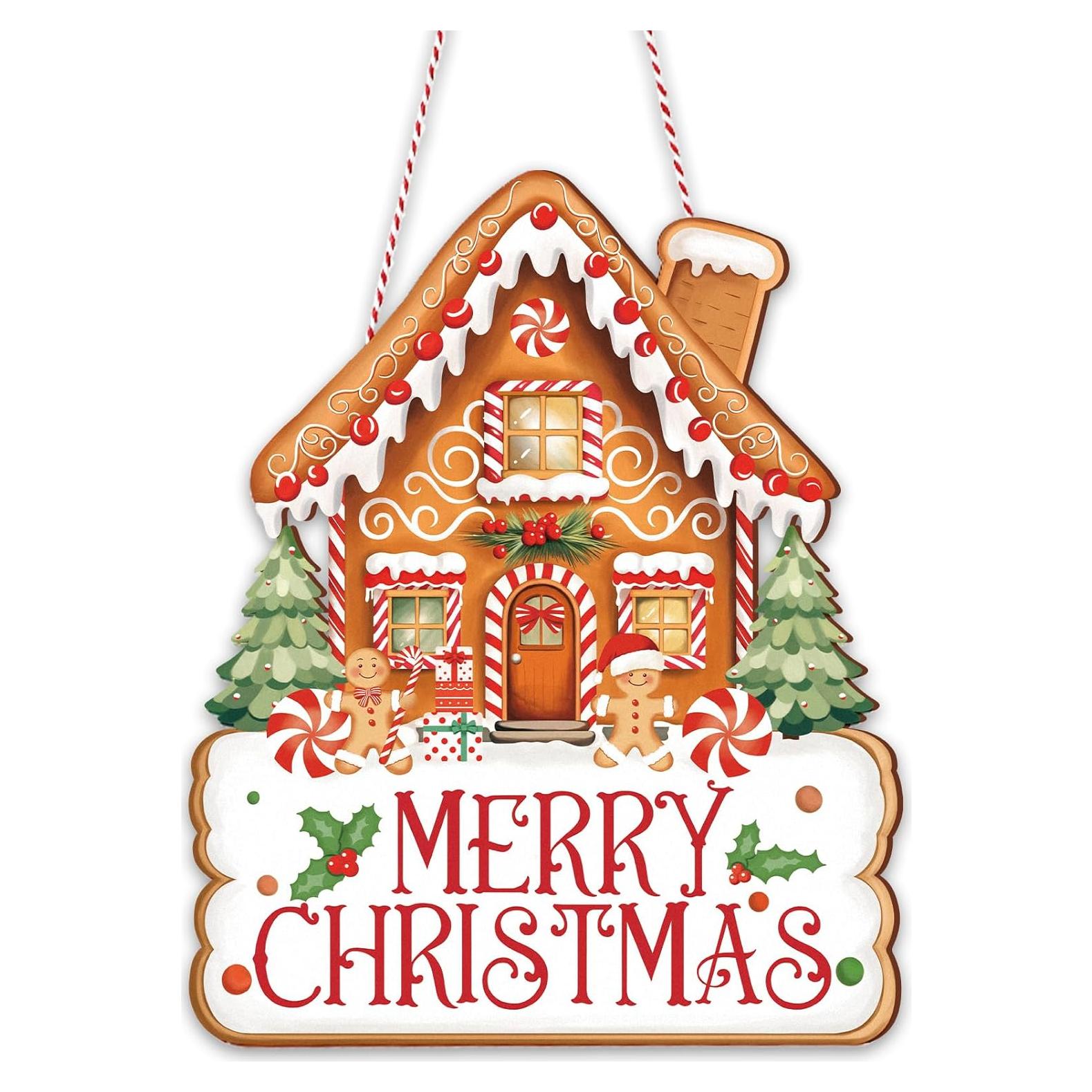 Cartel de Puerta de Madera Feliz Navidad Whaline 38x31cm