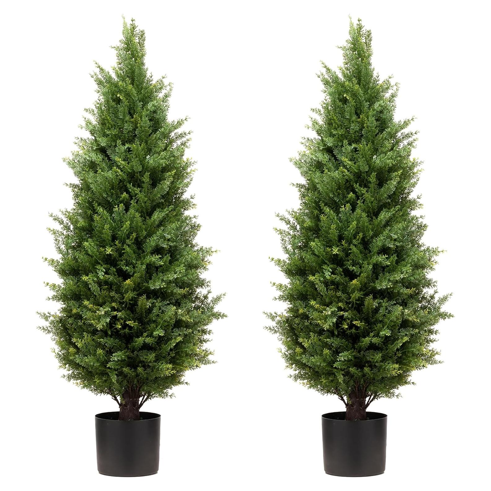 Árboles Topiarios Artificiales ECOLVANT 3 pies UV Juego de 2