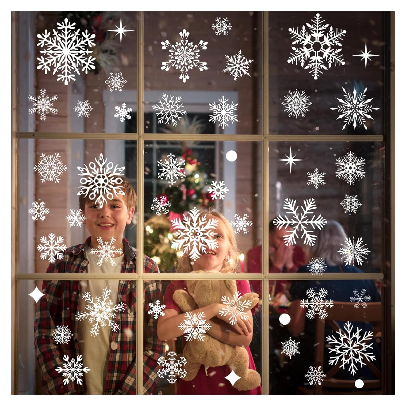 Calcomanías de Ventana Navideñas NEWMIAO 438 Piezas Copo de Nieve
