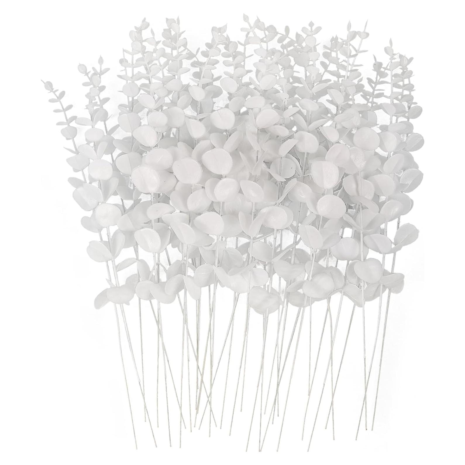 Tallos de Eucalipto Artificial RECUTMS 36Pcs 38cm Blancos