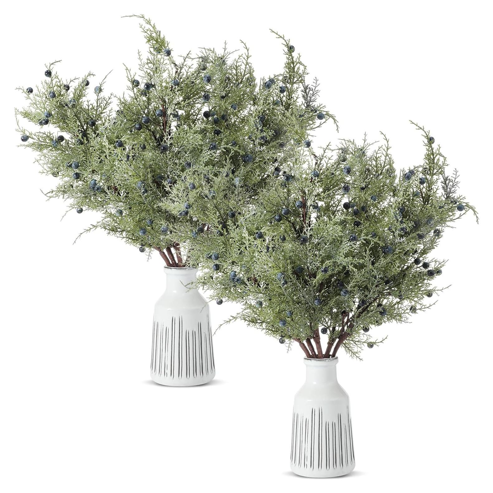 Ramas Artificiales de Junípero y Berries Giegxin - 6 Pcs 76.2 cm