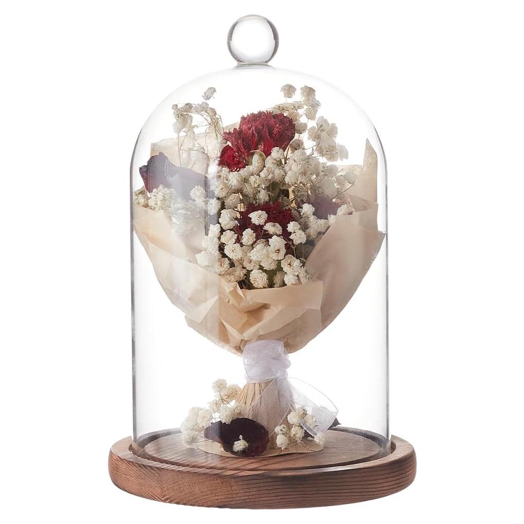 Campana de Vidrio BENECREAT 14.3x19.3cm con Base de Madera