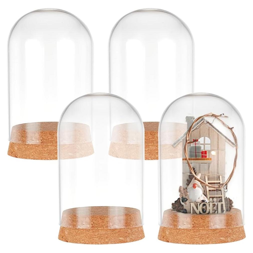 Campana Tarro de Vidrio PH PandaHall 4pcs 6.5x11cm Decoración