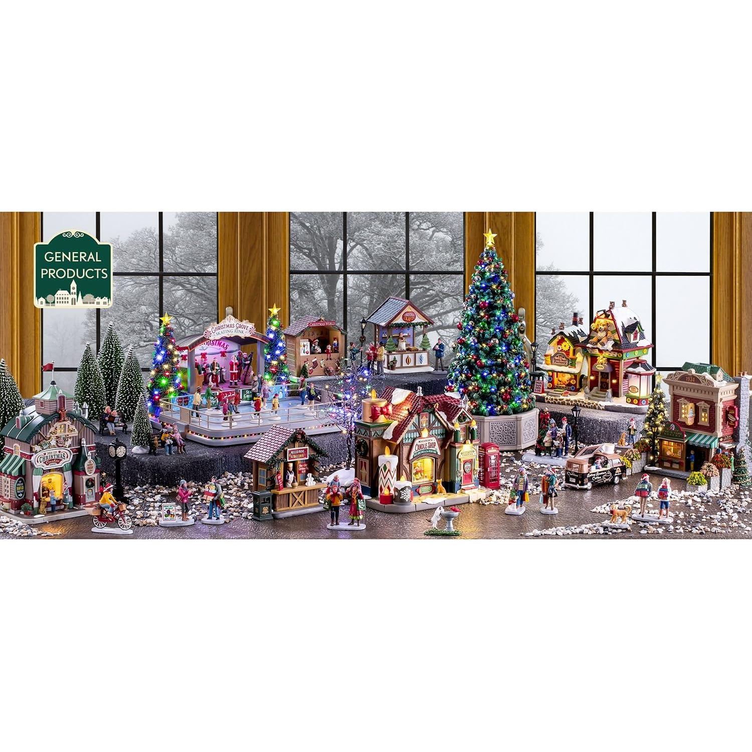 Accesorio de Pueblo Navideño Lemax 03849 - Alquiler de Patines (3 Piezas)