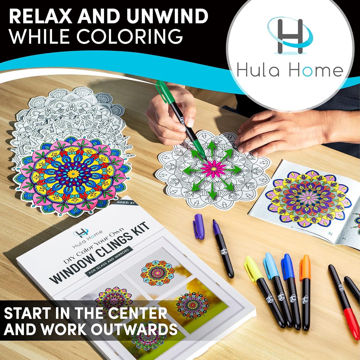 Kit de Arte Mandala Hula Home - 10 Adornos de Ventana DIY