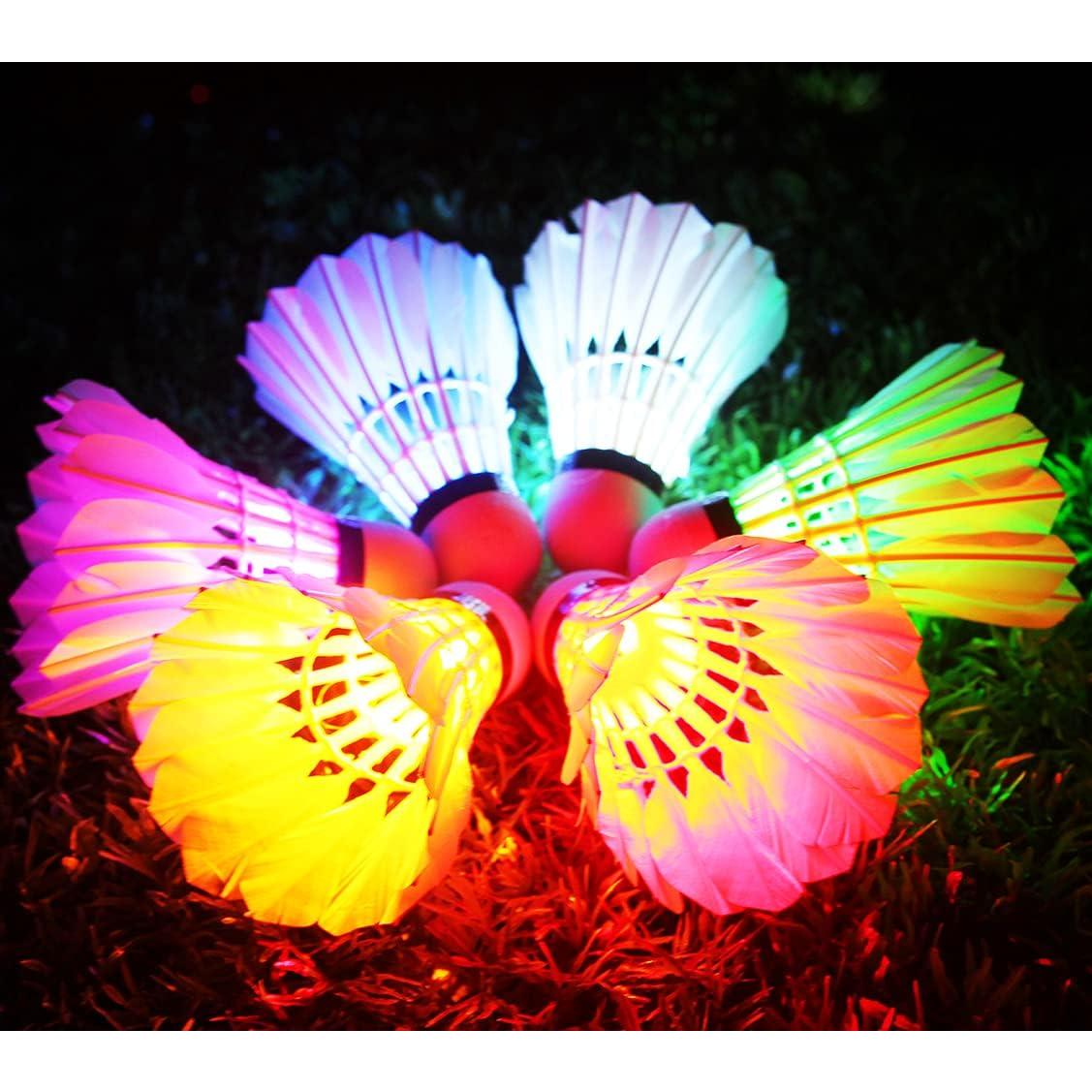 Volantes de bádminton LED Inngree - 6 Piezas Colores Brillantes