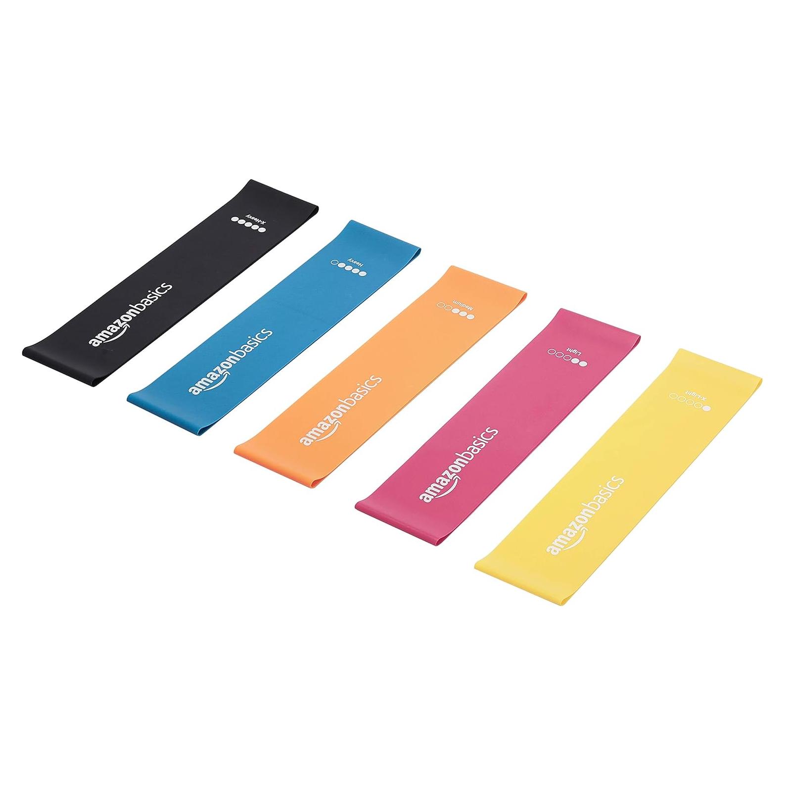 Juego de 5 Bandas de Resistencia Amazon Basics Ligeras