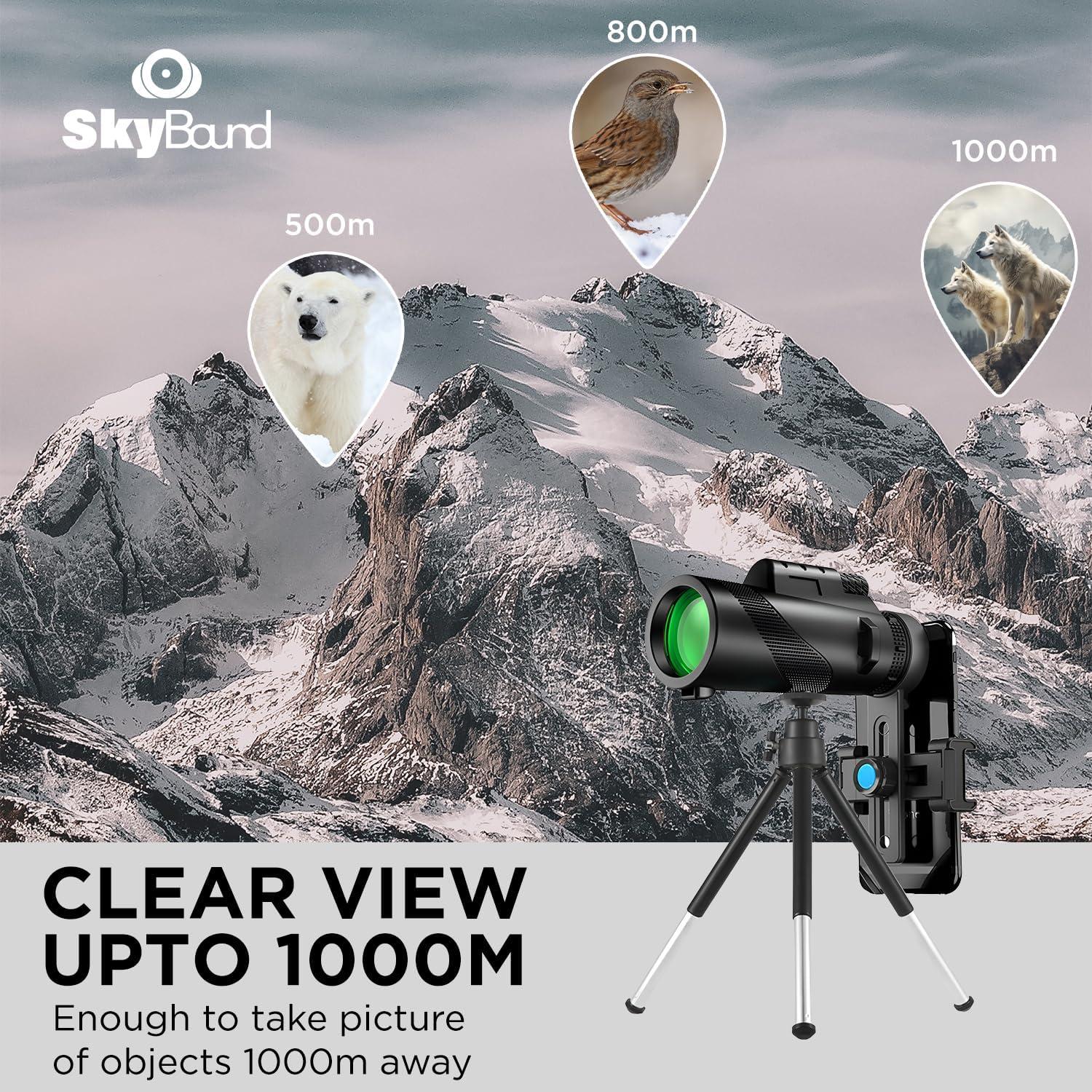 Monocular Telescopio Skybound 80x100 Alta Definición para Smartphone