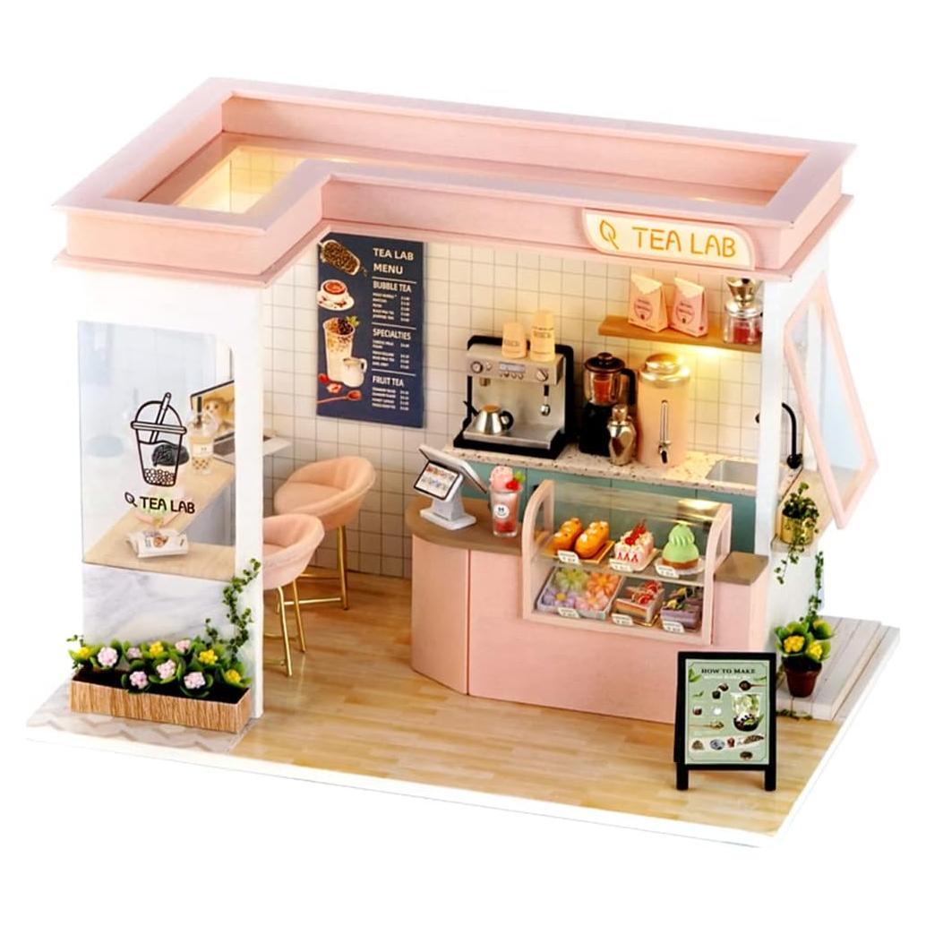 Casa de Muñecas Miniatura Flever DIY Estación de Té