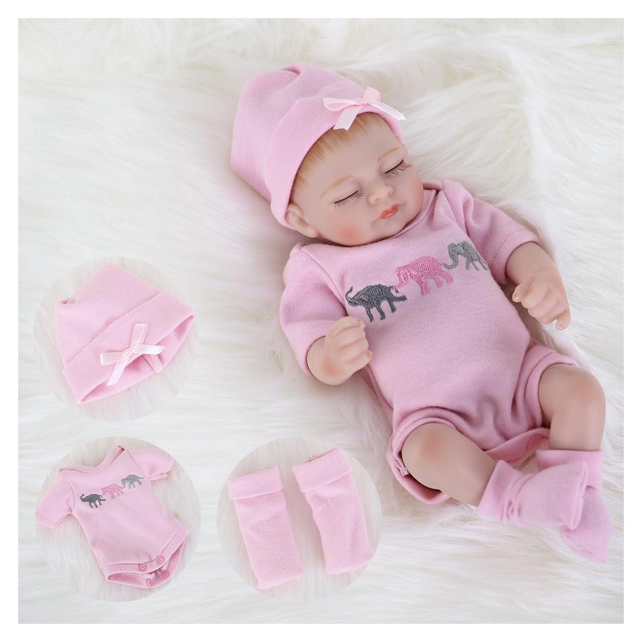 Muñeca Reborn Bebé Realista ENADOLL 25 cm Ojos Cerrados