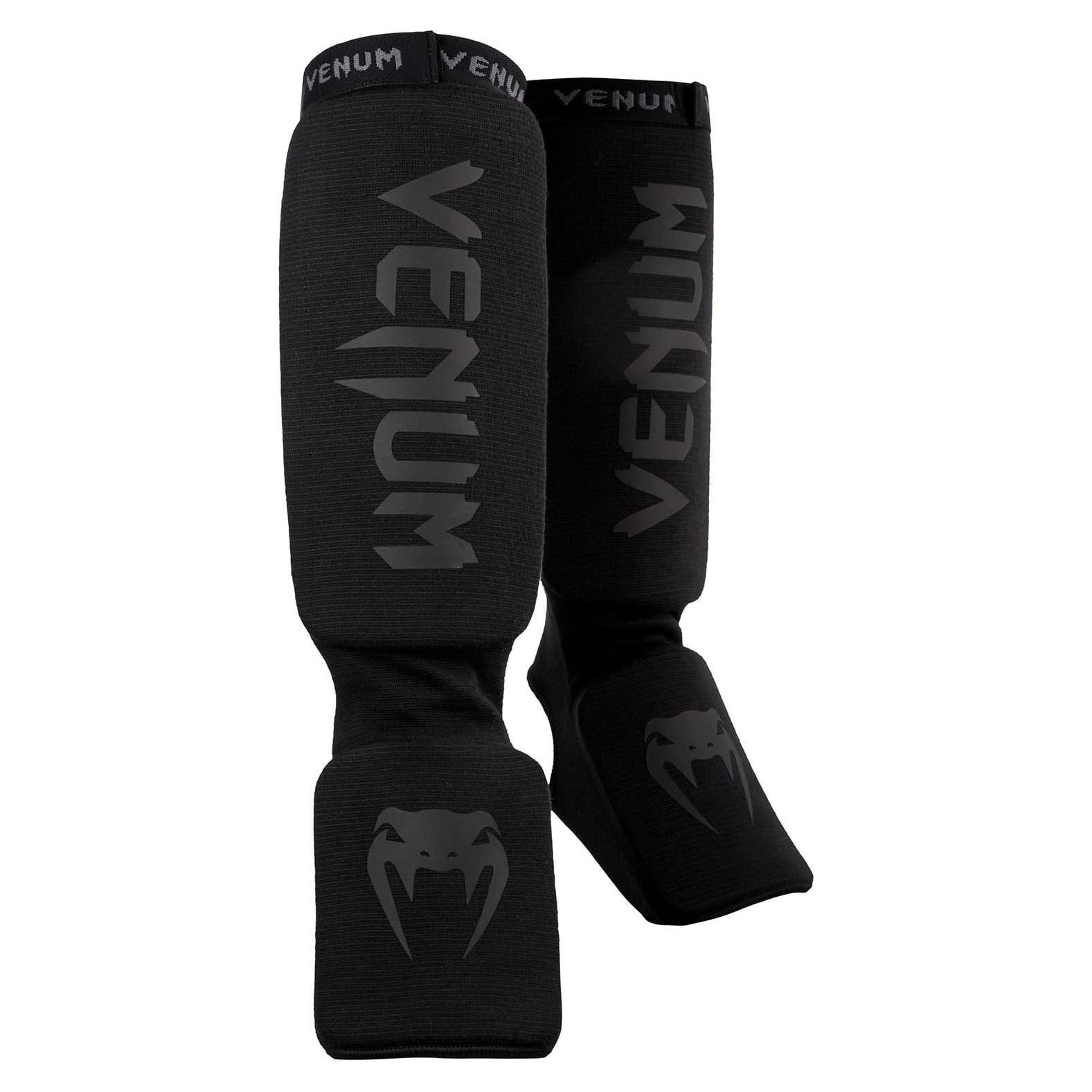 Espinilleras Venum Kontact Unisex - Algodón Negro