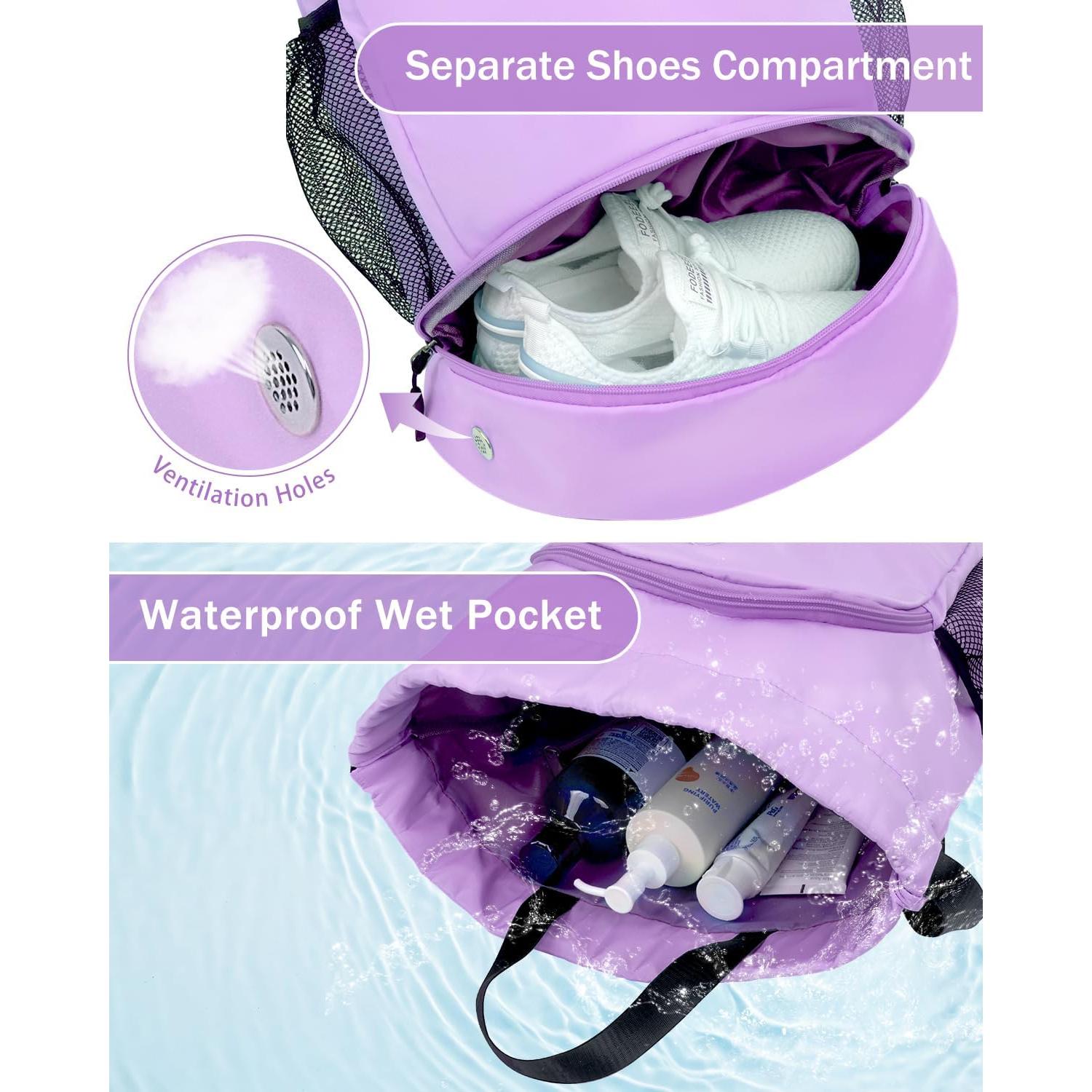 Mochila de Cuerda RHDZO 24L Impermeable con Compartimento para Zapatos