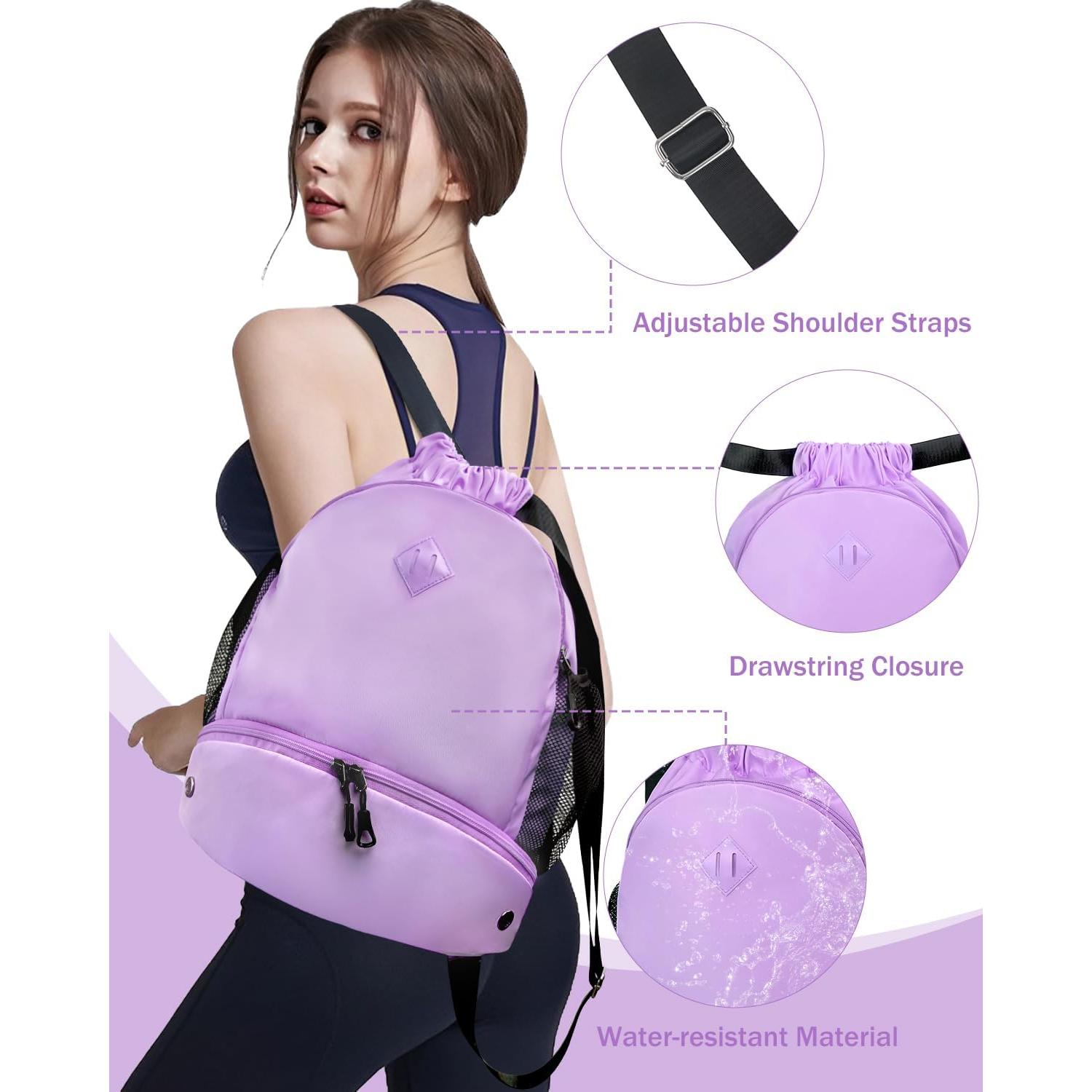Mochila de Cuerda RHDZO 24L Impermeable con Compartimento para Zapatos
