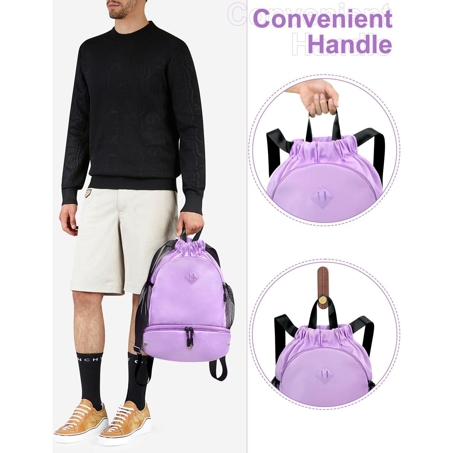 Mochila de Cuerda RHDZO 24L Impermeable con Compartimento para Zapatos