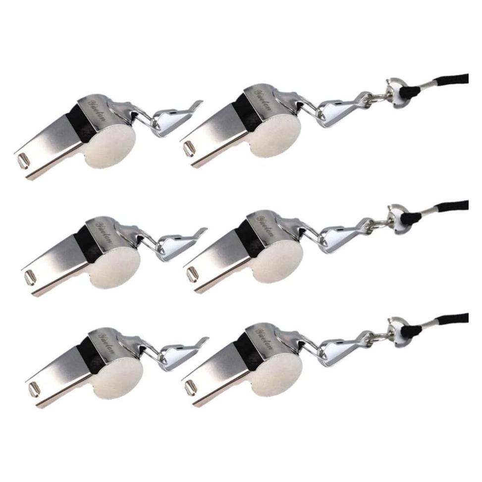 Silbatos de Emergencia Yueton de Acero Inoxidable - Paquete de 6