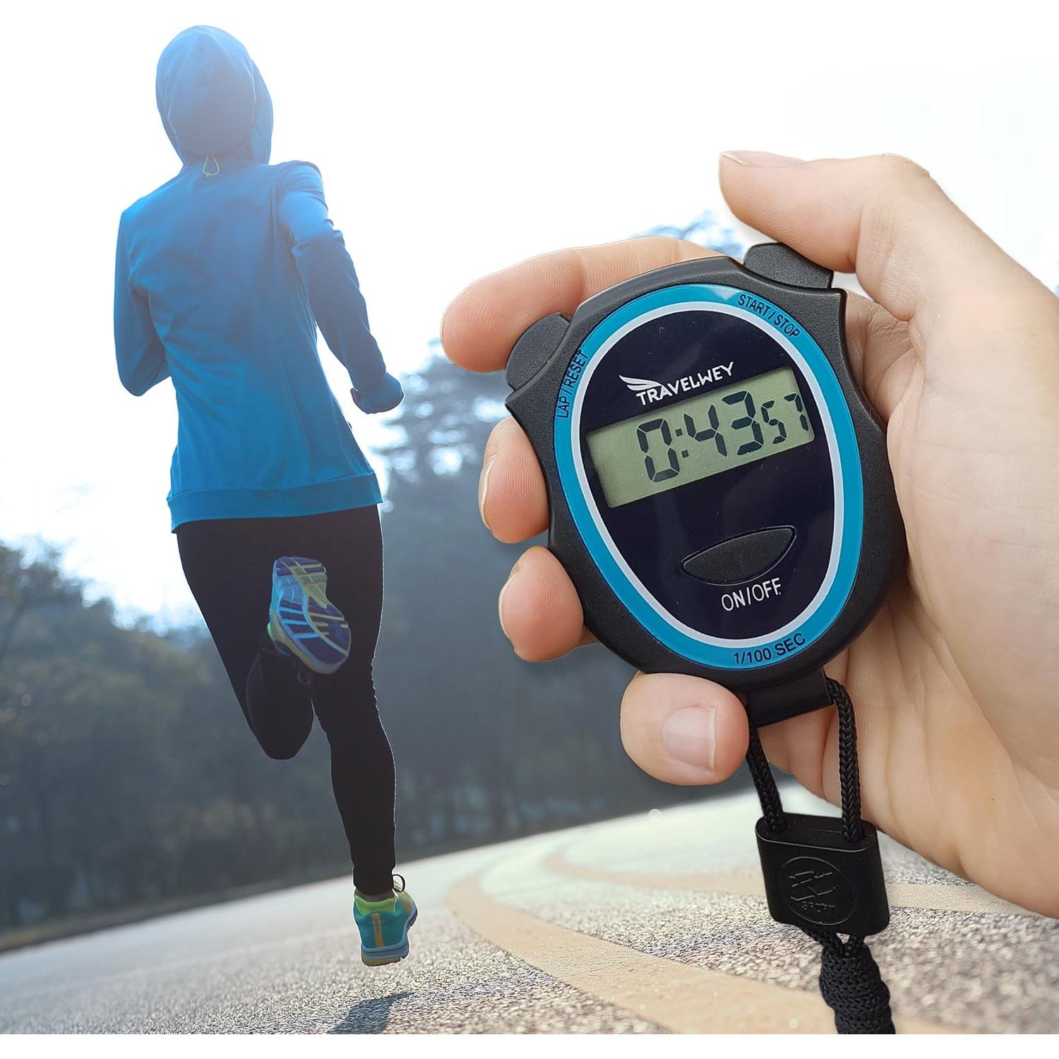 Cronómetro Digital Travelwey Negro, Pantalla Grande, Pilas AAA