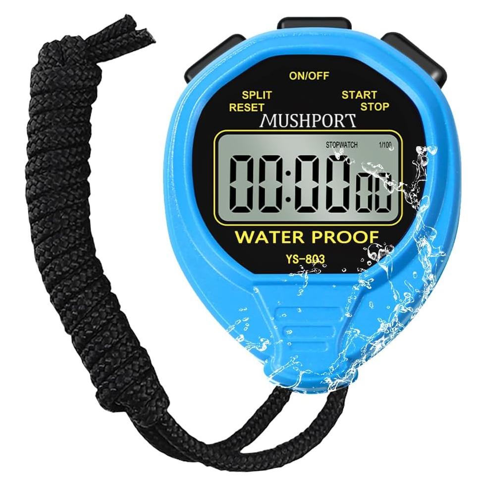 Cronómetro Digital Impermeable MUSHPORT Azul Simple