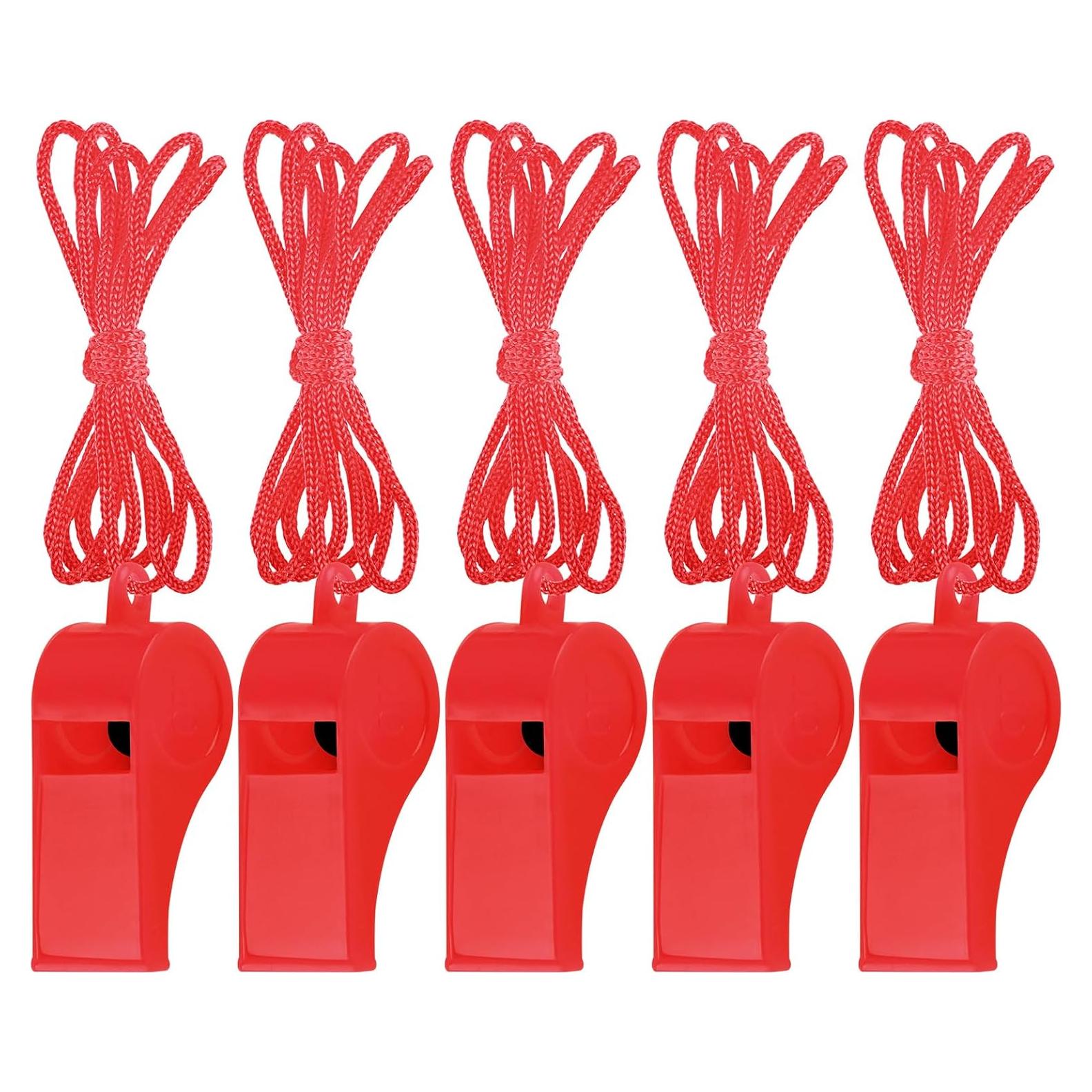 5 Silbatos de Emergencia Ruidosos Zuazaor PW-5P con Cuerda