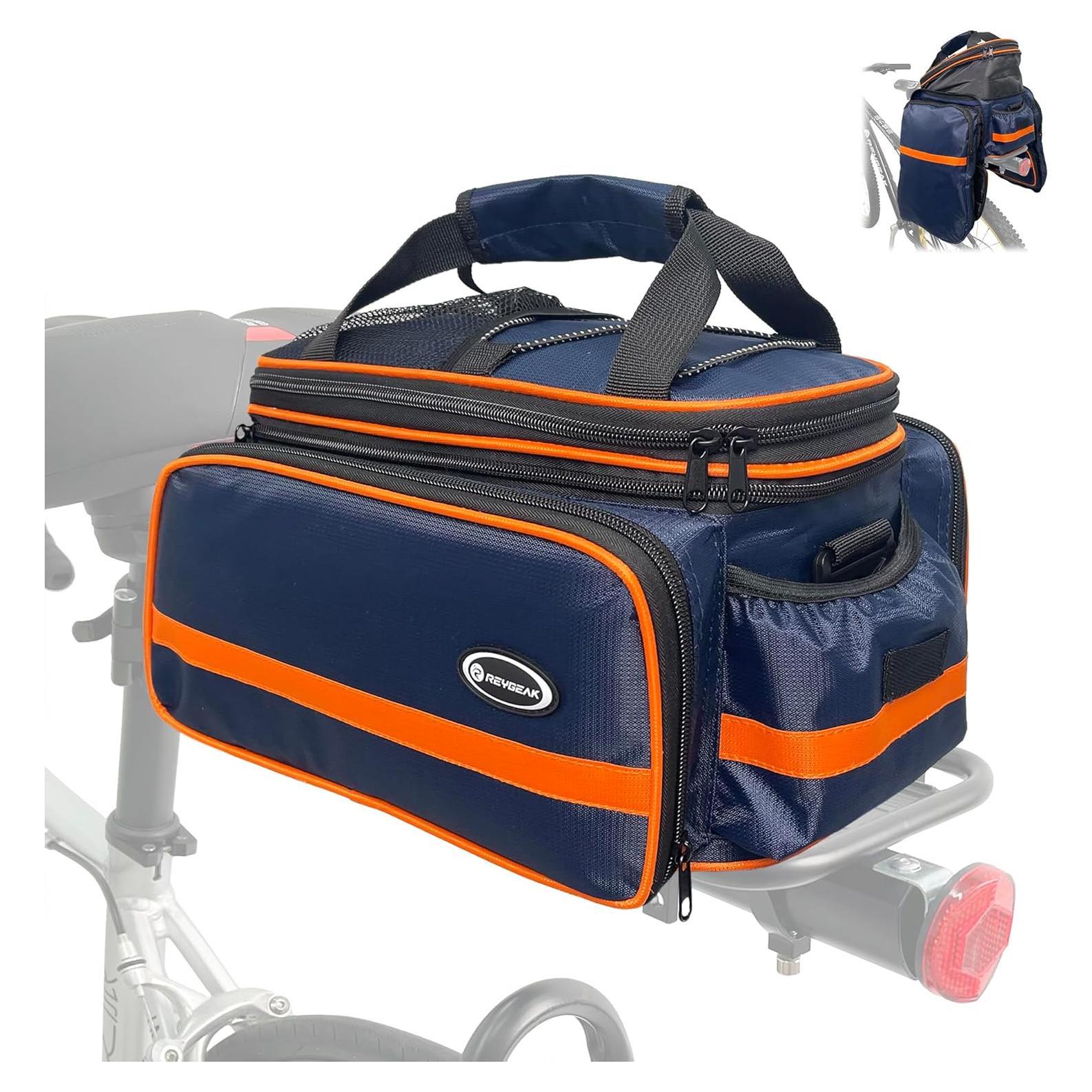 Bolsa de Soporte para Bicicleta Reygeak 25L Impermeable Azul Naranja