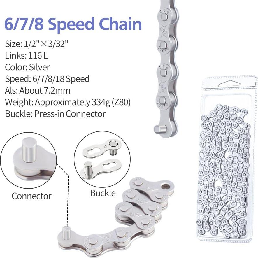 Kit de Cadena de Bicicleta RUBY.Q 6/7/8 Velocidades Reutilizable