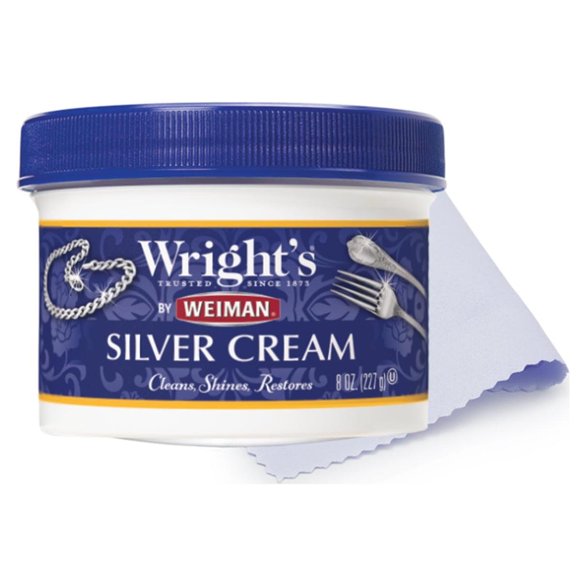 Crema Limpiadora de Plata Weiman 226g con Paño Pulido