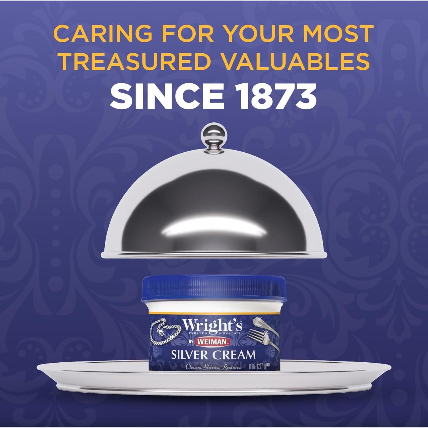 Crema Limpiadora de Plata Weiman 226g con Paño Pulido