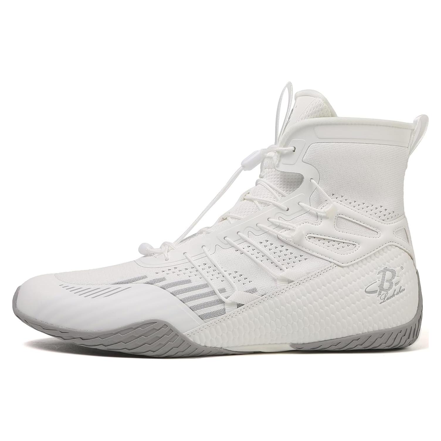 Zapatos de Boxeo Hombre LS508 Tobillo Alto 16.5 cm Blanco/Grey