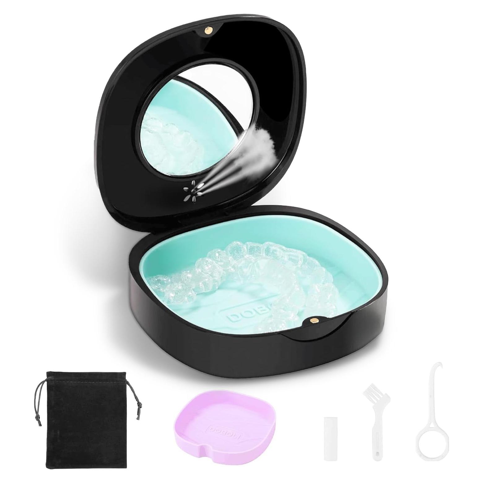 Caso de Retenedor Doboli Negro con Ventilación y Espejo