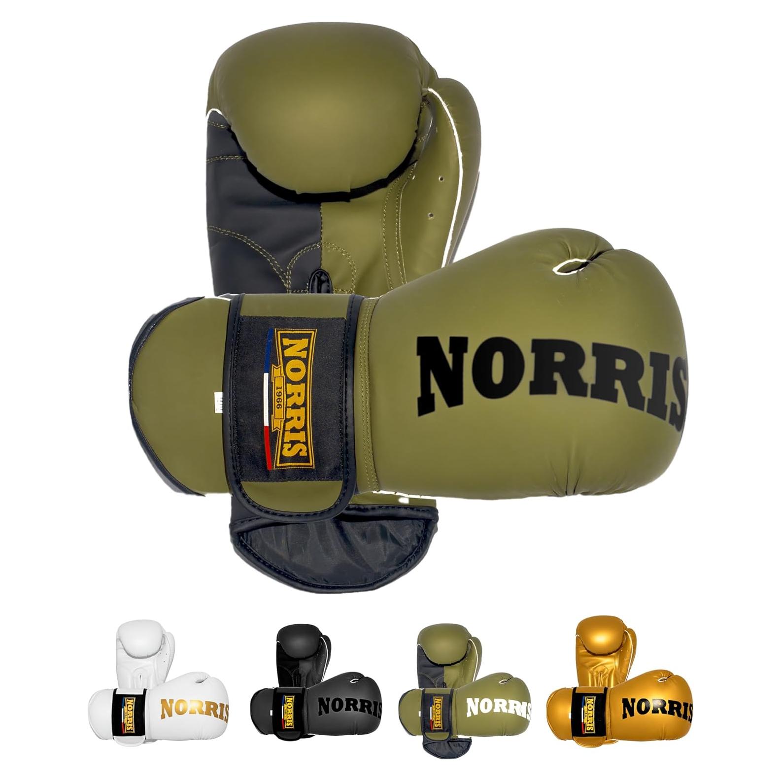 Guantes de Boxeo Sparring 14 oz NORRIS BOXING Verde y Negro