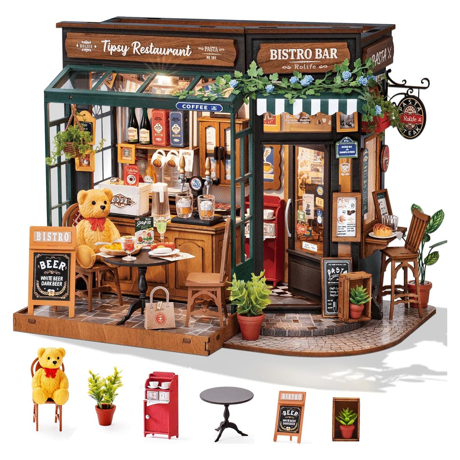 Rolife Kit Casa Miniatura DIY 1:18 Cafetería con LED