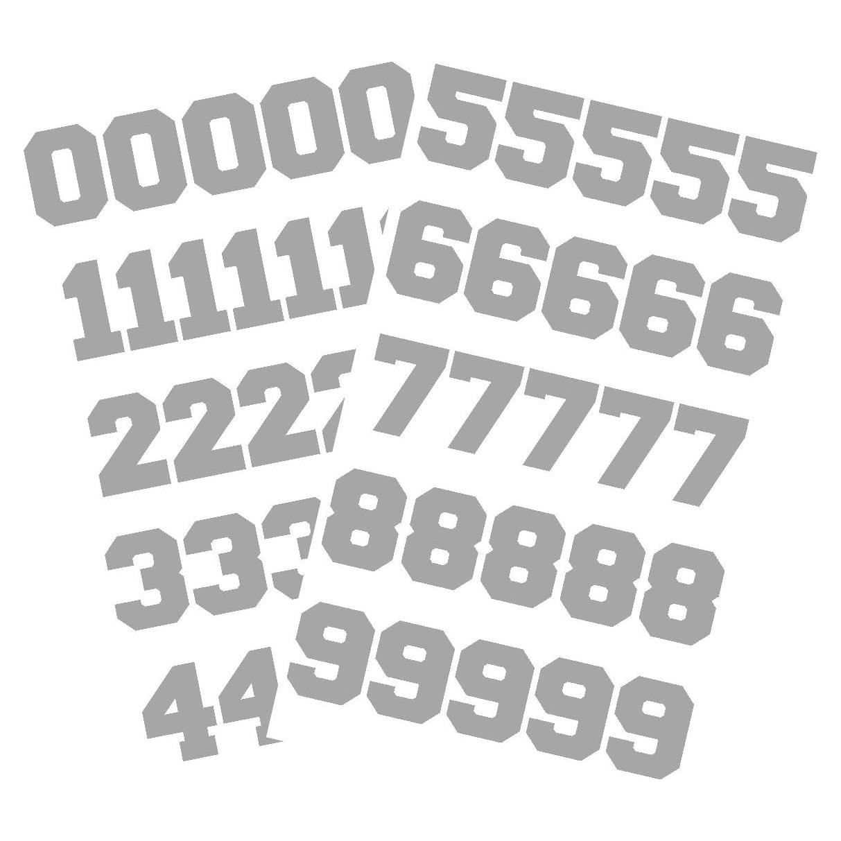 Números para Casco Deportivo Chalkallaboutit 1" Vinilo Plata